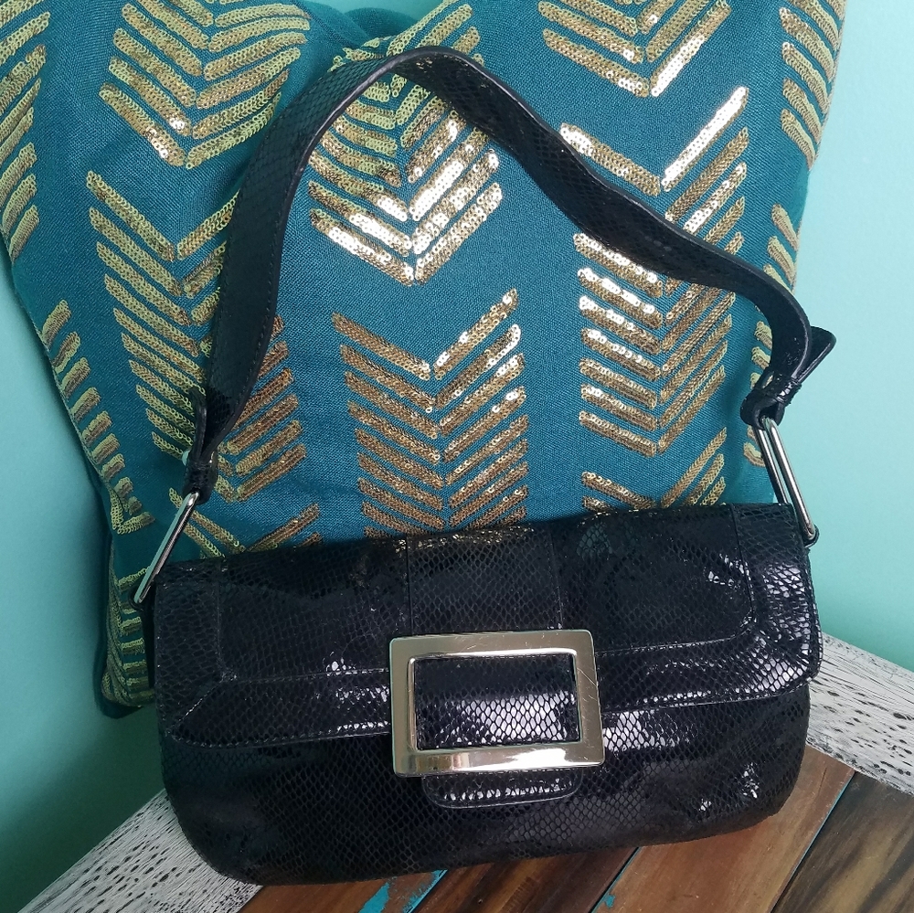 Alfani black leather handbag